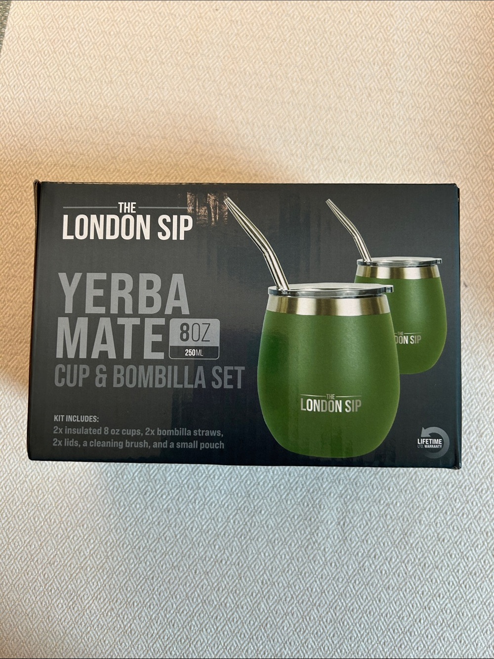 Green Yerba Mate Cup & Bombilla Set - 8oz
